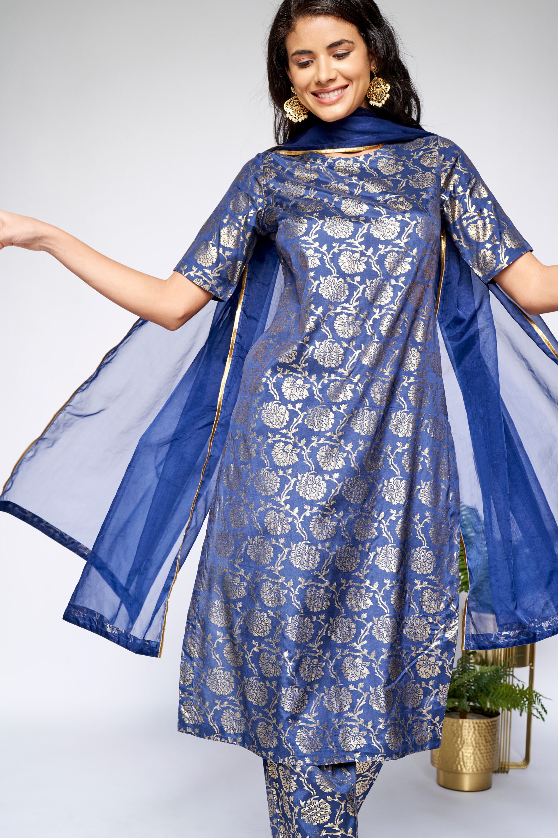 Indigo Regular Dupatta, , image 2
